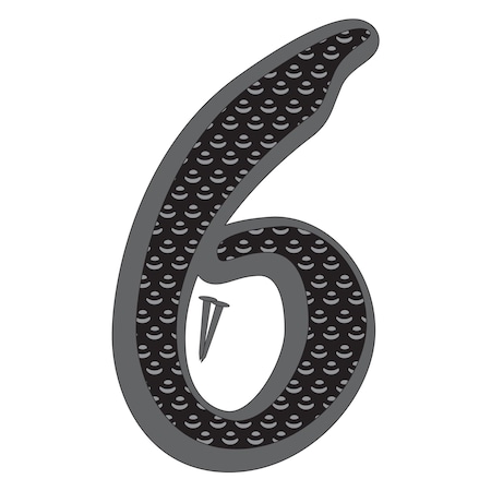 Hy-Ko 4.5In Black Zinc Number 6, 10PK A20263